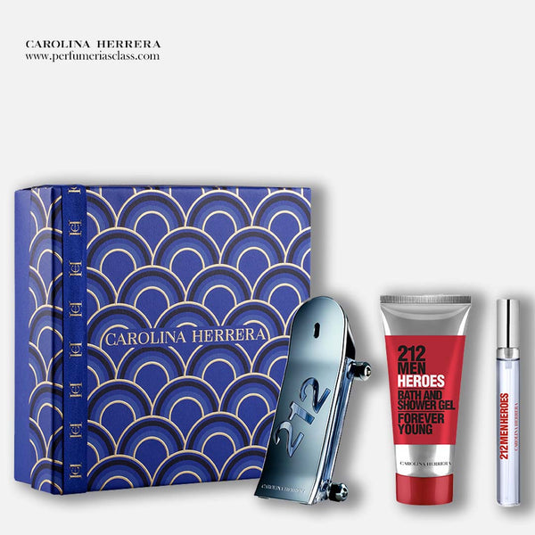 Hombre - Carolina Herrera 212 Men Heroes 90 ml Edt - Estuche 3 Pdts
