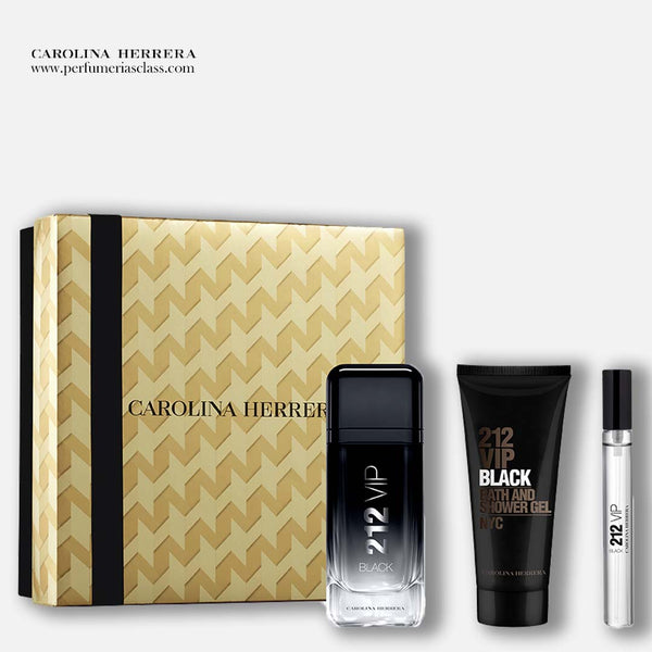 Hombre - Carolina Herrera 212 Vip Black 100 ml Edp - Estuche 3 Pdts