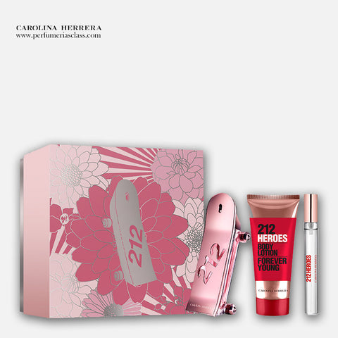 Mujer - Carolina Herrera 212 Heroes For Her 80 ml Edp - Estuche 3 Pdts