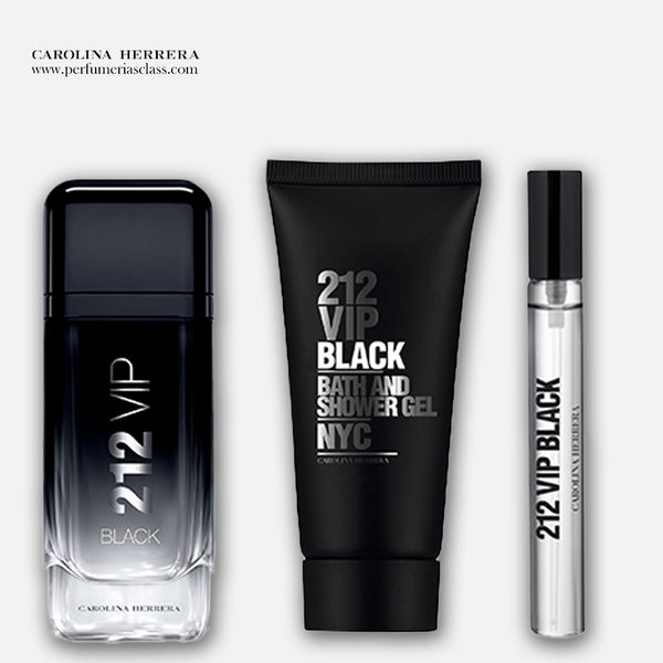 Hombre - Carolina Herrera 212 Vip Black 100 ml Edp - Estuche 3 Pdts