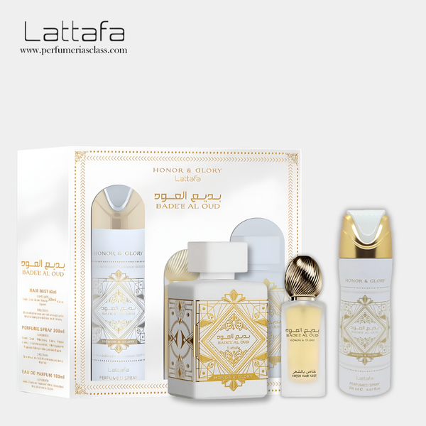 Unisex - Lattafa Badee Al Oud Honor & Glory 100ml Edp - Estuche 3 Pdts
