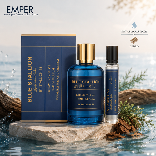 Hombre - Emper Blue Stallion by Stallion 53 100 ml Edp - Estuche 2 Pdts