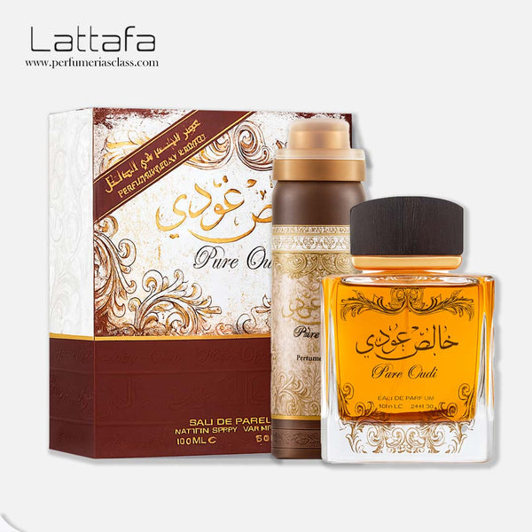 Hombre - Lattafa Pure Oudi 100 ml Edp - Estuche 2 Pdts