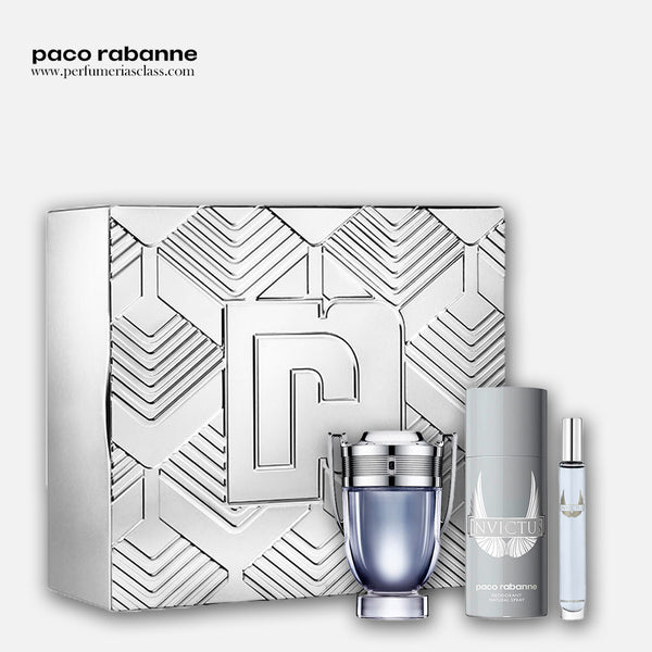 Hombre - Paco Rabanne Estuche Invictus 100 ml Edt - Estuche 3 Pdts