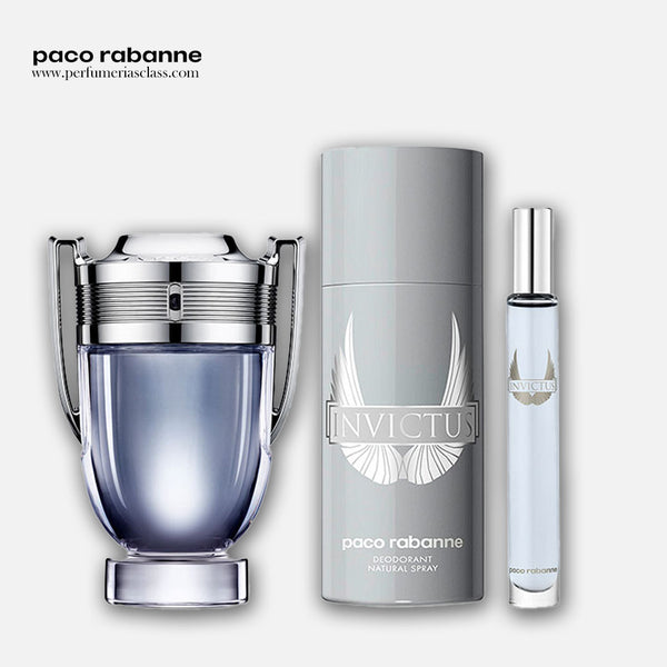 Hombre - Paco Rabanne Estuche Invictus 100 ml Edt - Estuche 3 Pdts