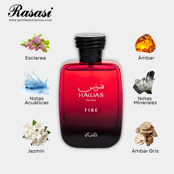 Hombre - Decant Rasasi Hawas Fire 5ml Edp