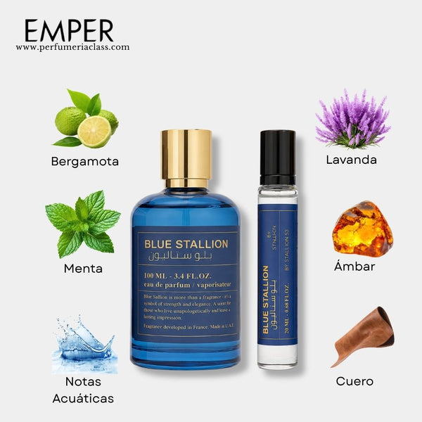 Hombre - Emper Blue Stallion by Stallion 53 100 ml Edp - Estuche 2 Pdts