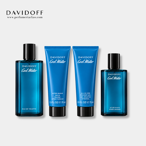 Hombre - Davidoff Cool Water 75 ml Edt - Estuche 4 Pdts