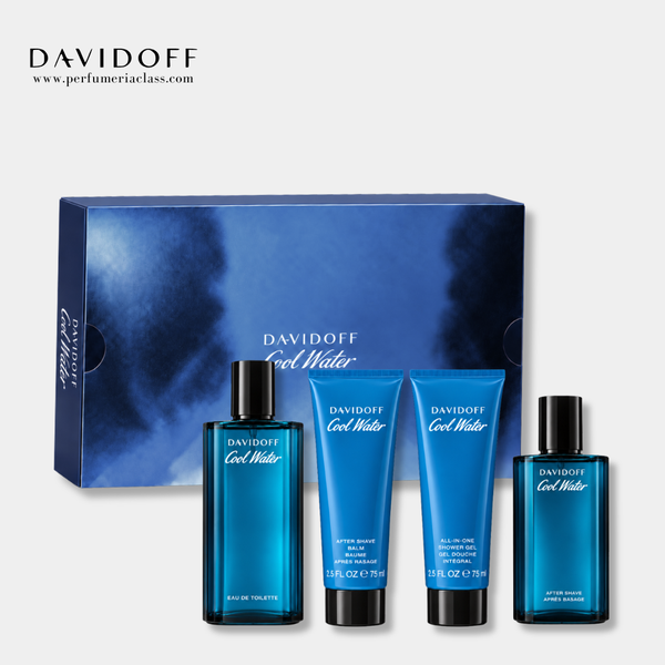 Hombre - Davidoff Cool Water 75 ml Edt - Estuche 4 Pdts