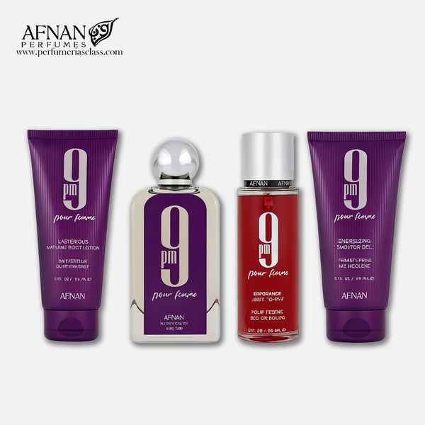 Mujer - Afnan 9 pm Pour Femme 100 ml Edp - Estuche 4 Pdts
