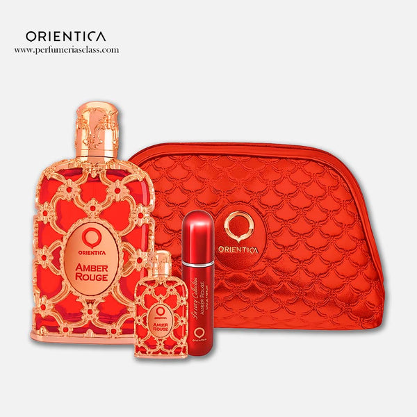 Unisex - Orientica Luxury Collection Amber Rouge 80 ml Edp - Estuche 4 Pdts