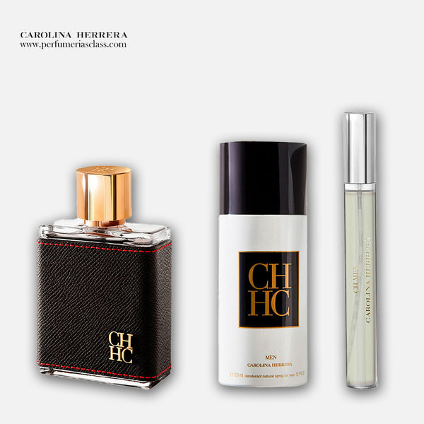 Hombre - Carolina Herrera Ch Men 100 ml Edt - Estuche 3 Pdts