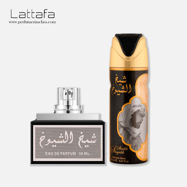 Hombre - Lattafa Sheikh Al Shuyukh Black 50 ml Edp - Estuche 2 Pdts