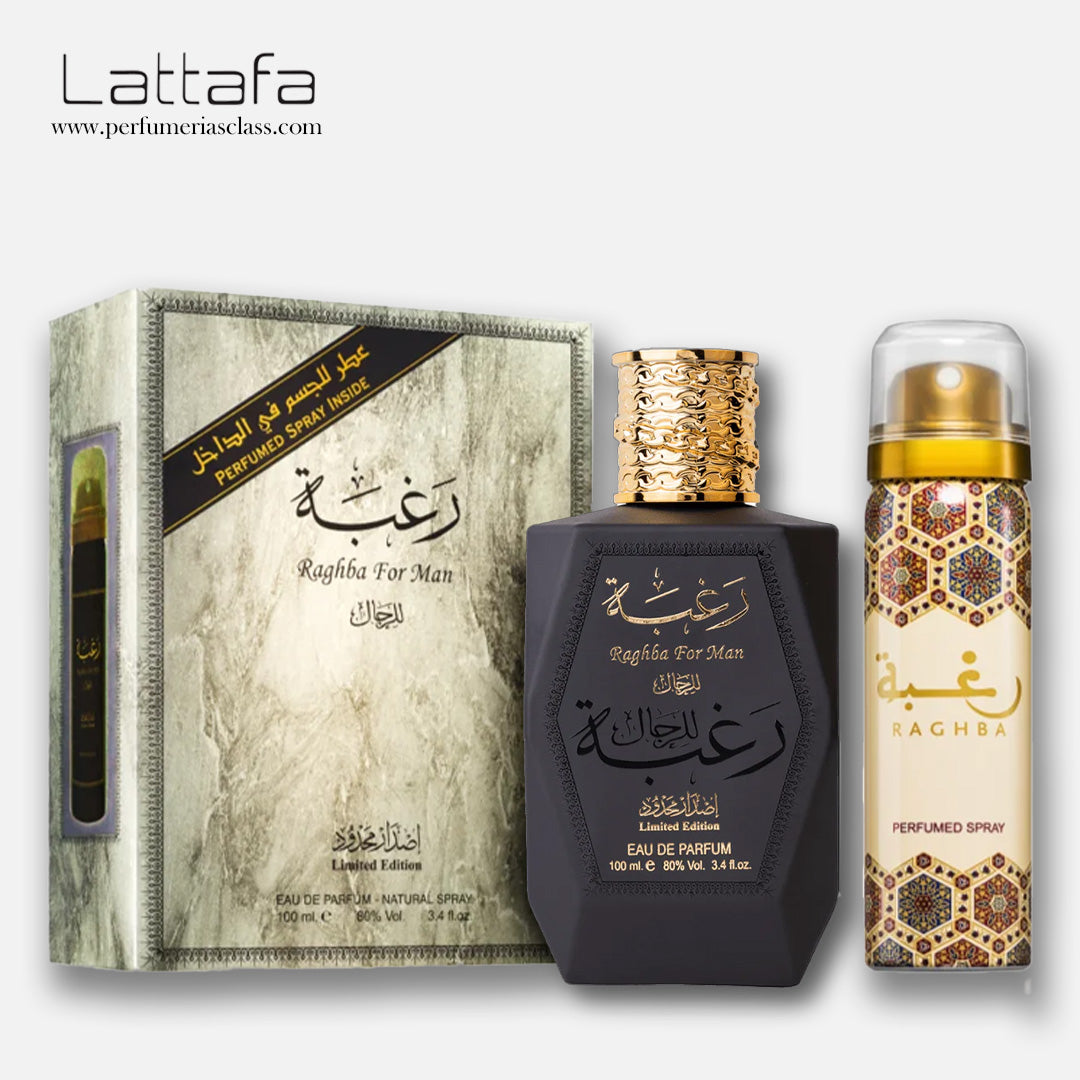 Hombre - Lattafa Raghba 100 ml Edp - Estuche 2 Pdts