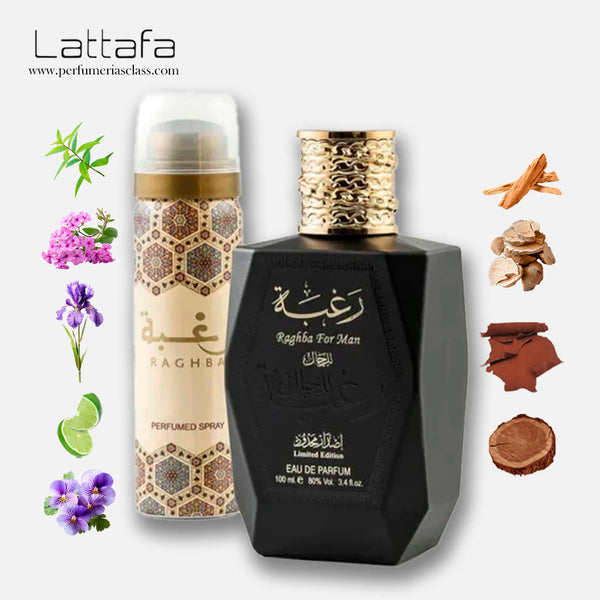 Hombre - Lattafa Raghba 100 ml Edp - Estuche 2 Pdts
