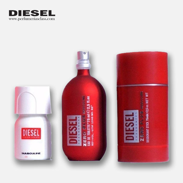 Hombre - Diesel Zero Plus Red 75 ml Edt - Estuche 3 Pdts